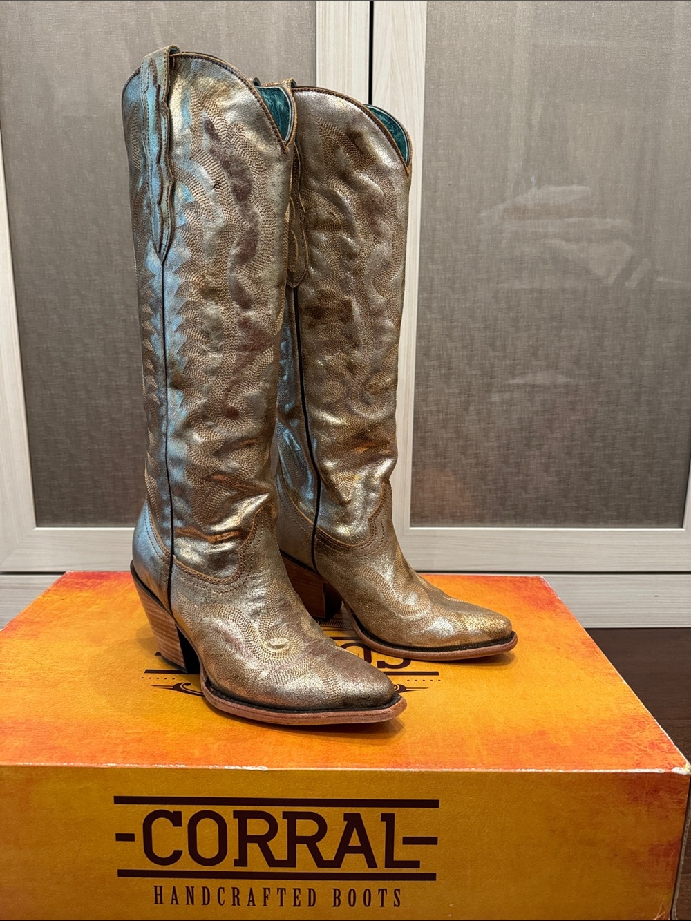 Corral Metallic Gold Western Boots